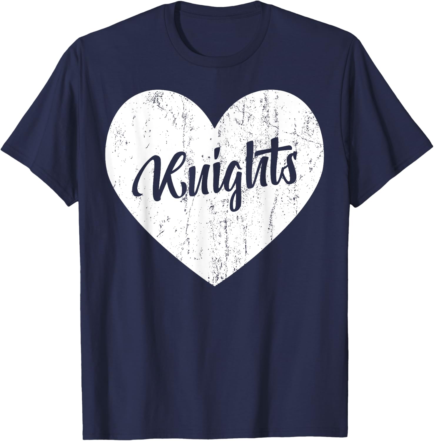 Knights School Sports Fan Team Spirit Mascot Heart Gift T-Shirt - T-Shirt | Navy