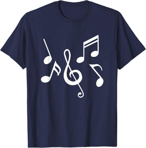Music Notes T-Shirt - T-Shirt | Navy