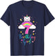 7th Birthday Girl Seven Years Old Birthday Caticorn Rainbow T-Shirt - T-Shirt | Navy