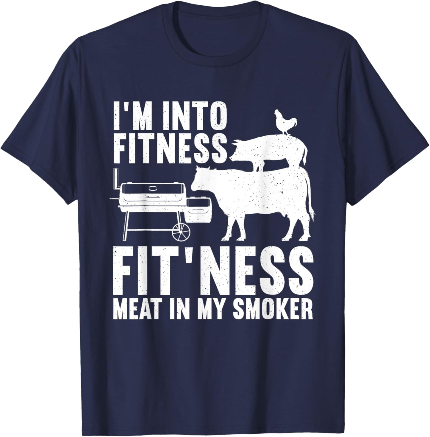 Funny BBQ Meat Smoking Art Women Barbeque Griller T-Shirt - T-Shirt | Navy