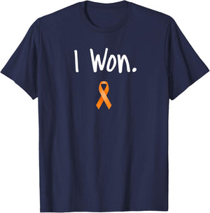 Leukemia Cancer Survivor, I Won Leukemia Cancer Awareness T-Shirt - T-Shirt | Navy
