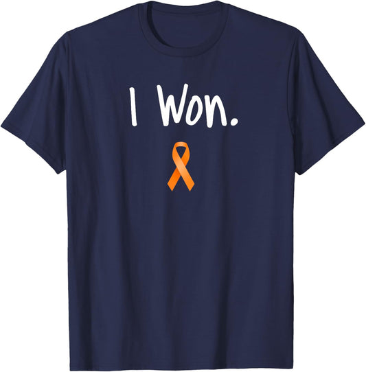 Leukemia Cancer Survivor, I Won Leukemia Cancer Awareness T-Shirt - T-Shirt | Navy