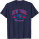New York Rangers Retro Diamond White Officially Licensed T-Shirt - T-Shirt | Navy
