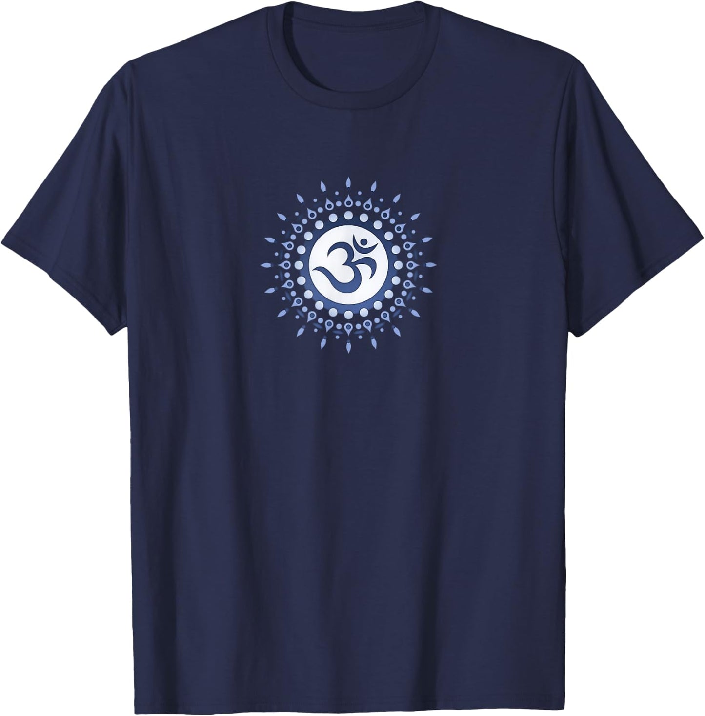 Om Mantra Sun Yoga Symbol Mandala T-Shirt - T-Shirt | Navy