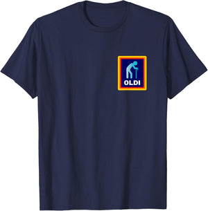 Oldi - Lustige Parodie für Opa Geburtstag oder Oma Geburtstag T-Shirt - T-Shirt | Navy