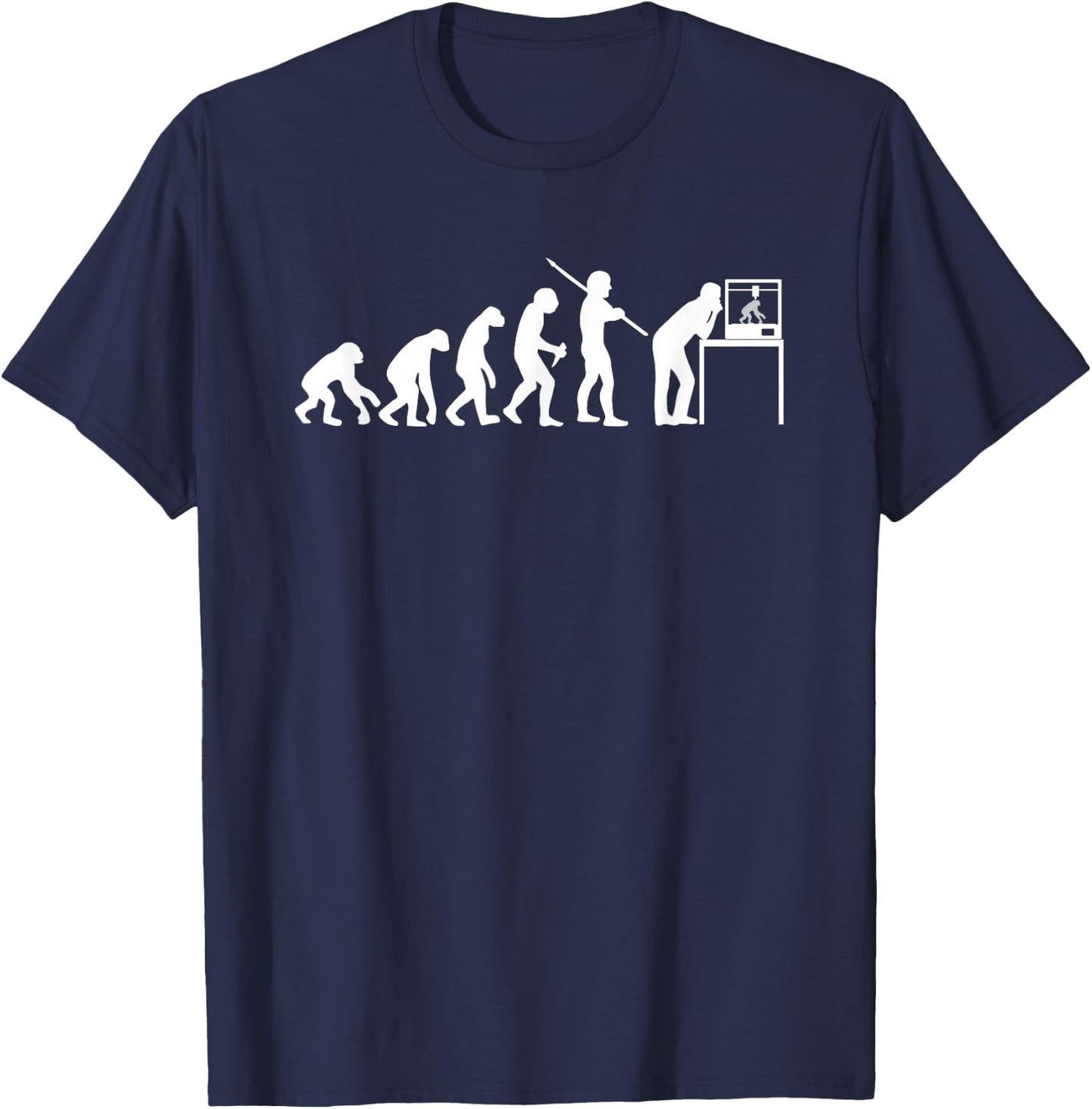 Funny 3D Printing Evolution 3D Printer Joke Gift T-Shirt - T-Shirt | Navy