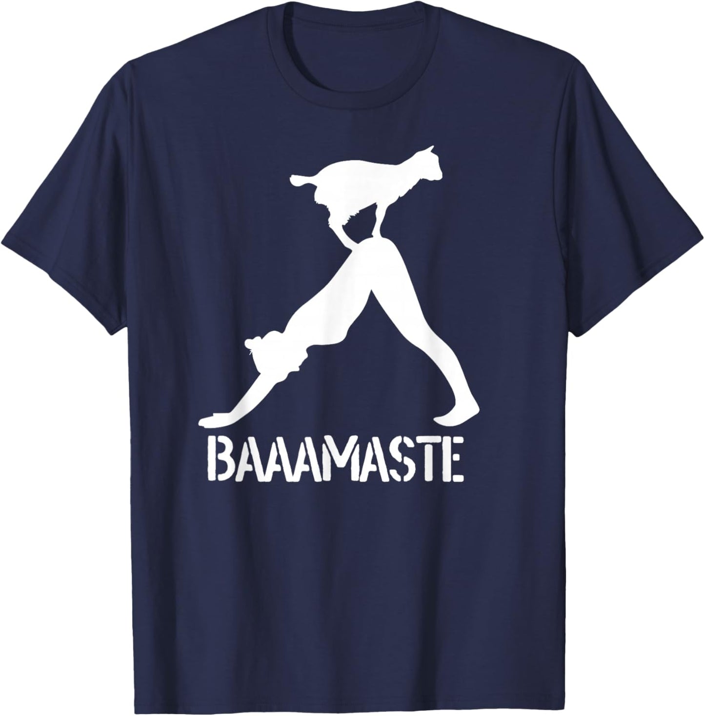 Funny Baamaste Goat Yoga T-Shirt - T-Shirt | Navy