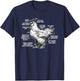 Chicken Anatomy Art Funny Farm Chicken Coop T-Shirt - T-Shirt | Navy