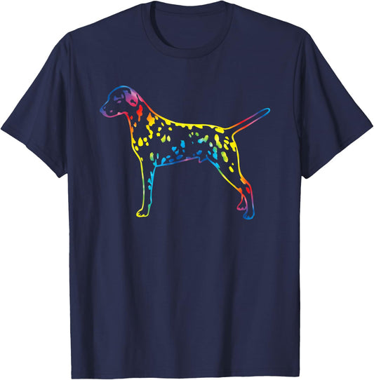 Tie Dye Dalmatian Rainbow Print Dog Pup Hippie Peace Gift Men Women Kids T-Shirt - T-Shirt | Navy