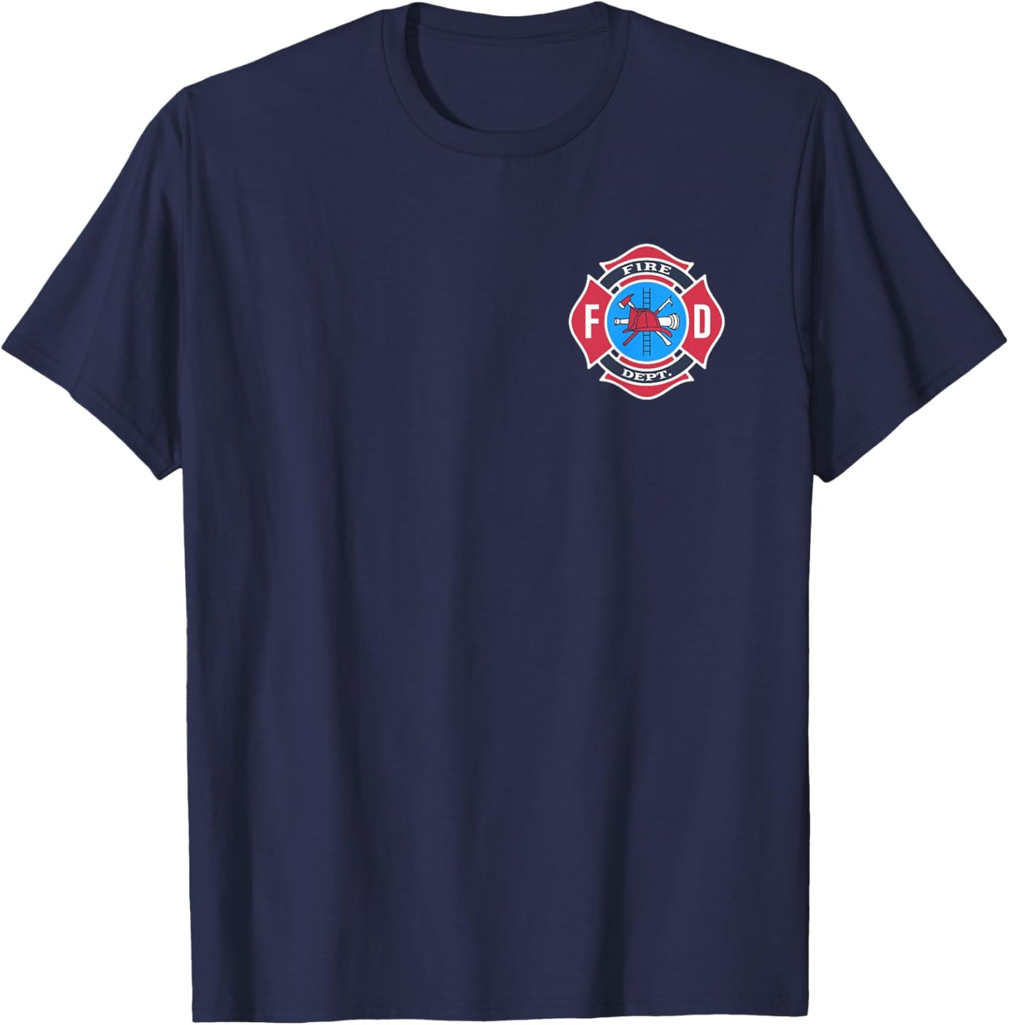 Fun Fireman Fire Department Logo Firefighter Costume T-Shirt - T-Shirt | Navy