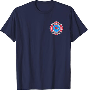 Fun Fireman Fire Department Logo Firefighter Costume T-Shirt - T-Shirt | Navy