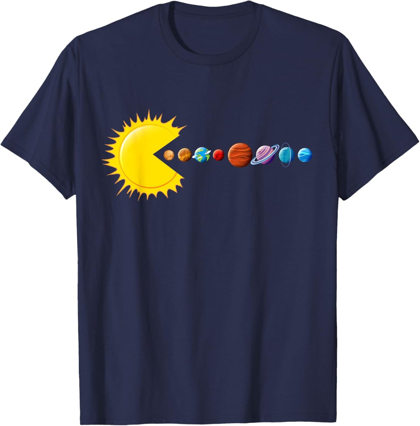 Funny Planetary System Planets Sun- Space & Pluto Astronomy T-Shirt - T-Shirt | Navy