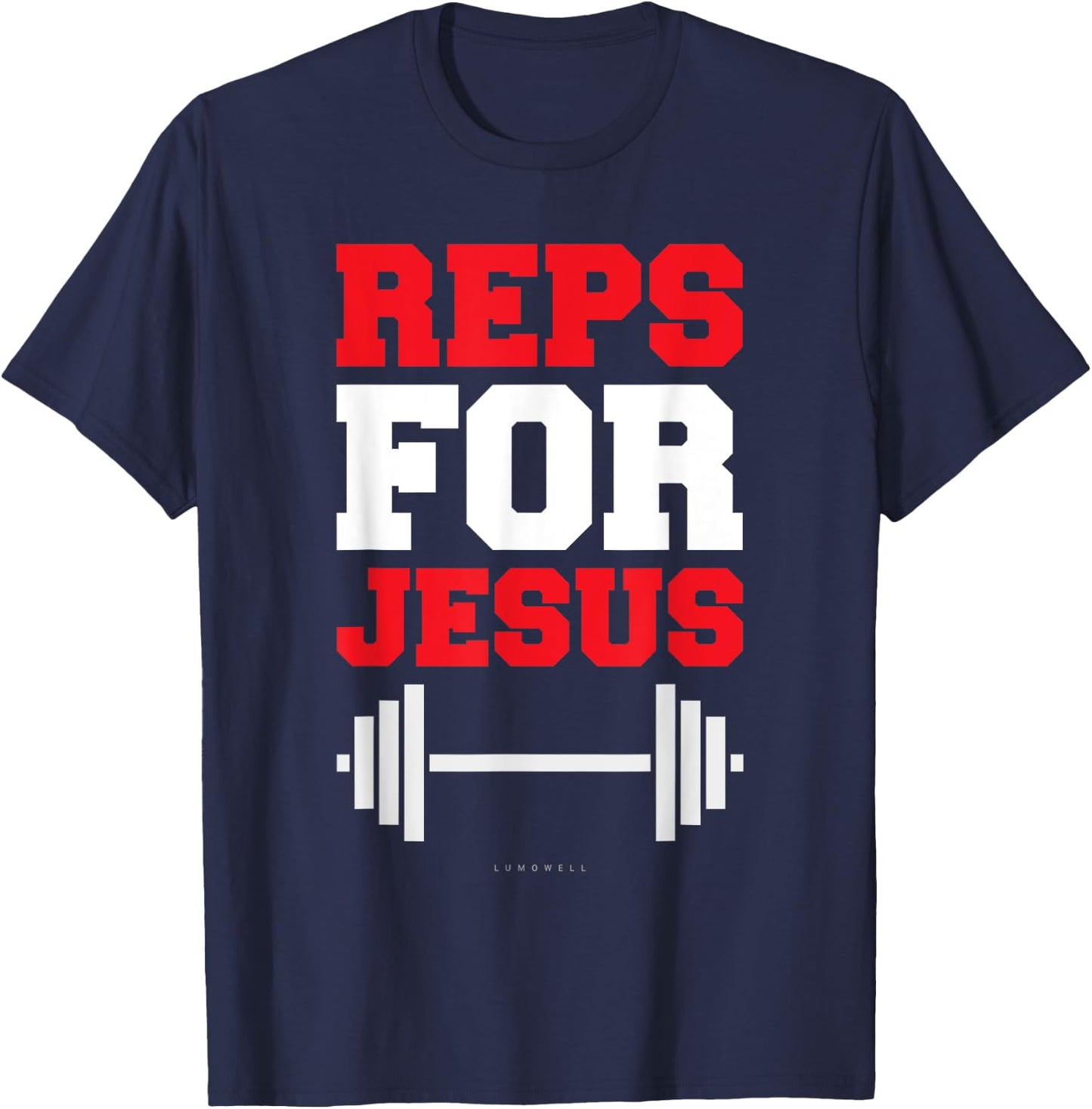 Reps For Jesus . Funny Gym Jesus With Sayings T-Shirt - T-Shirt | Navy