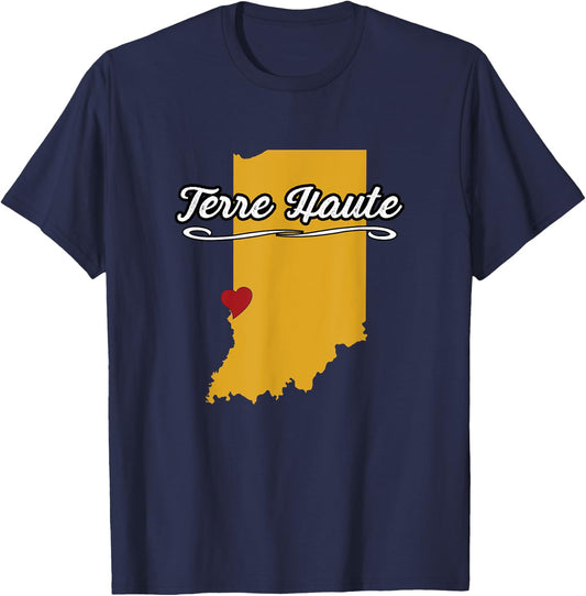 City of Terre Haute Indiana | Hoosier Novelty Merch Gift T-Shirt - T-Shirt | Navy