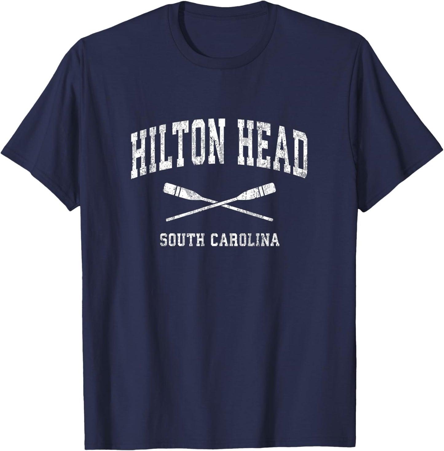 Hilton Head Island South Carolina Vintage Nautical Paddles S T-Shirt - T-Shirt | Navy