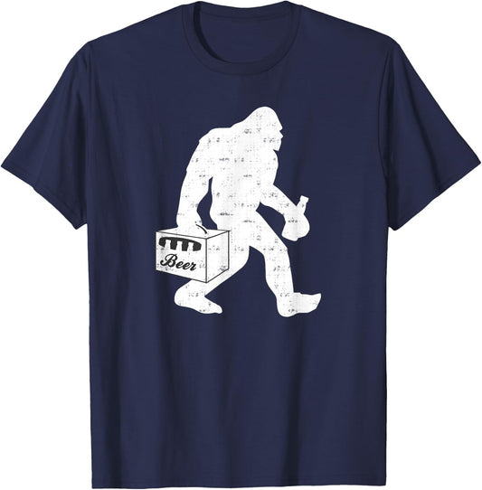 Bigfoot Beer Camping Vintage T-Shirt - T-Shirt | Navy
