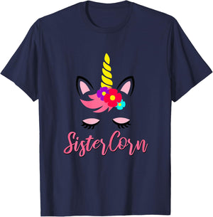 Sistercorn Unicorn Birthday for Sister T-Shirt - T-Shirt | Navy