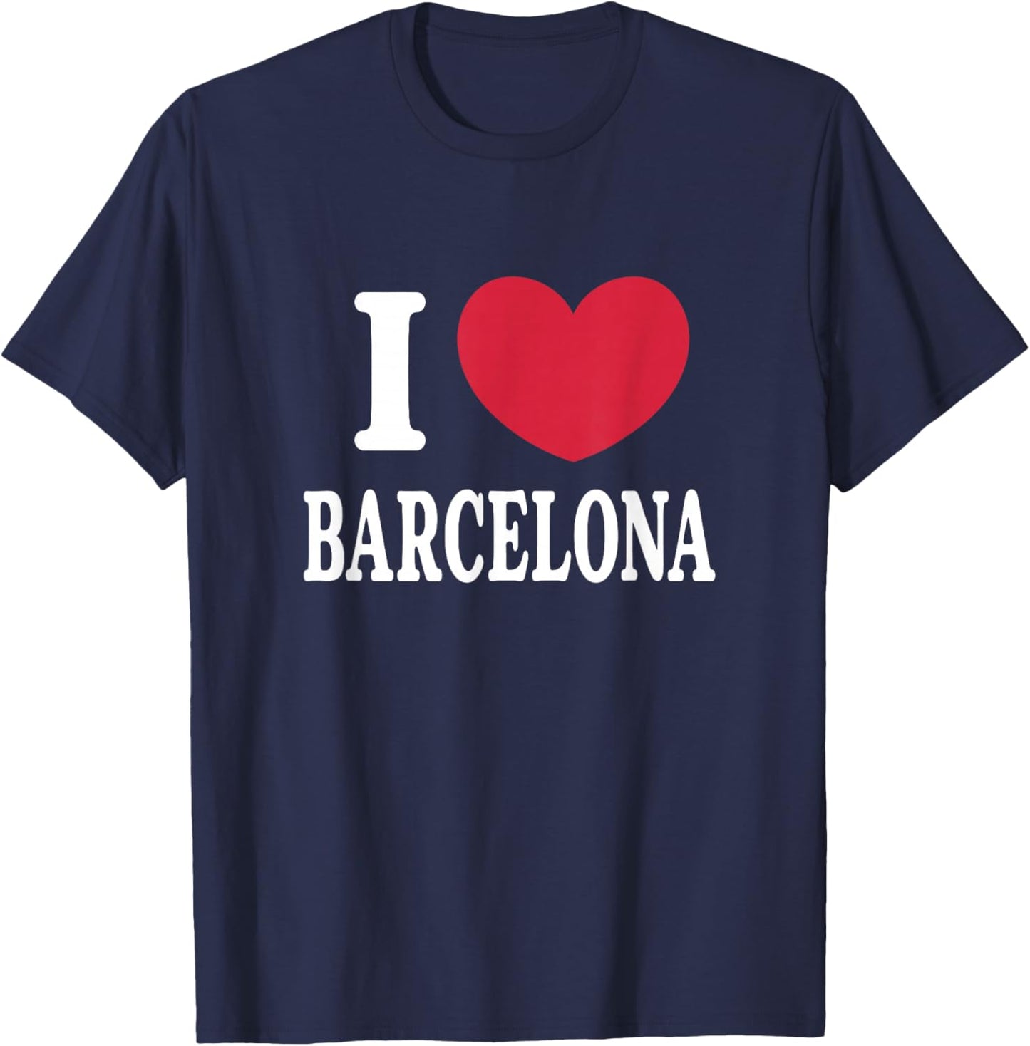 I Love Barcelona , Black, S T-Shirt - T-Shirt | Navy