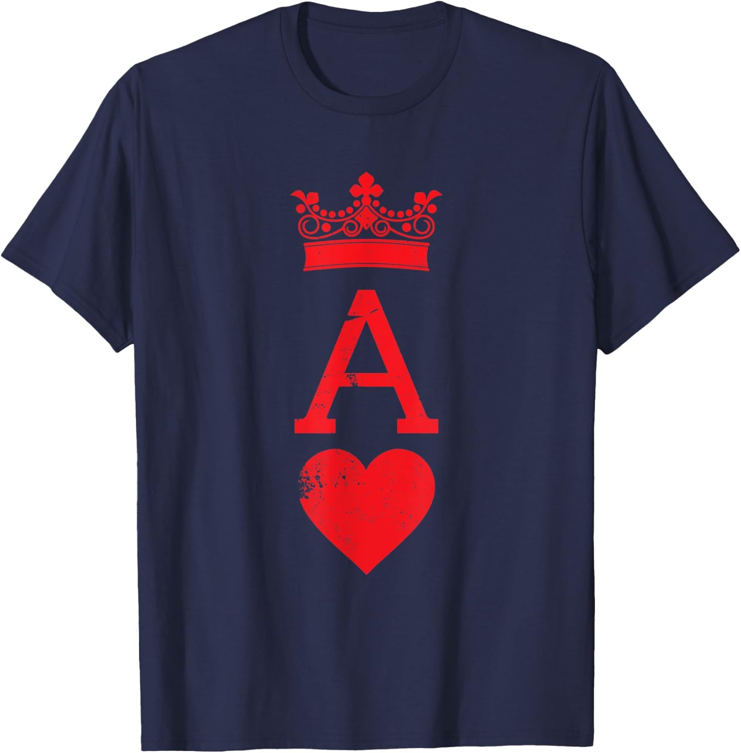 Ace of Hearts Blackjack Cards Halloween Matching Couple T-Shirt - T-Shirt | Navy
