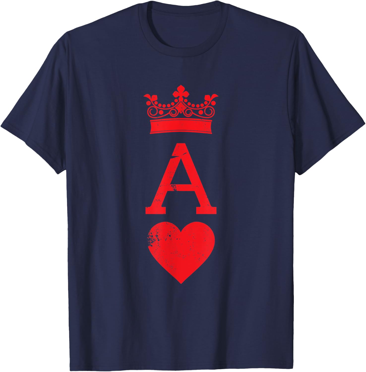 Ace of Hearts Blackjack Cards Halloween Matching Couple T-Shirt - T-Shirt | Navy