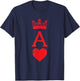 Ace of Hearts Blackjack Cards Halloween Matching Couple T-Shirt - T-Shirt | Navy