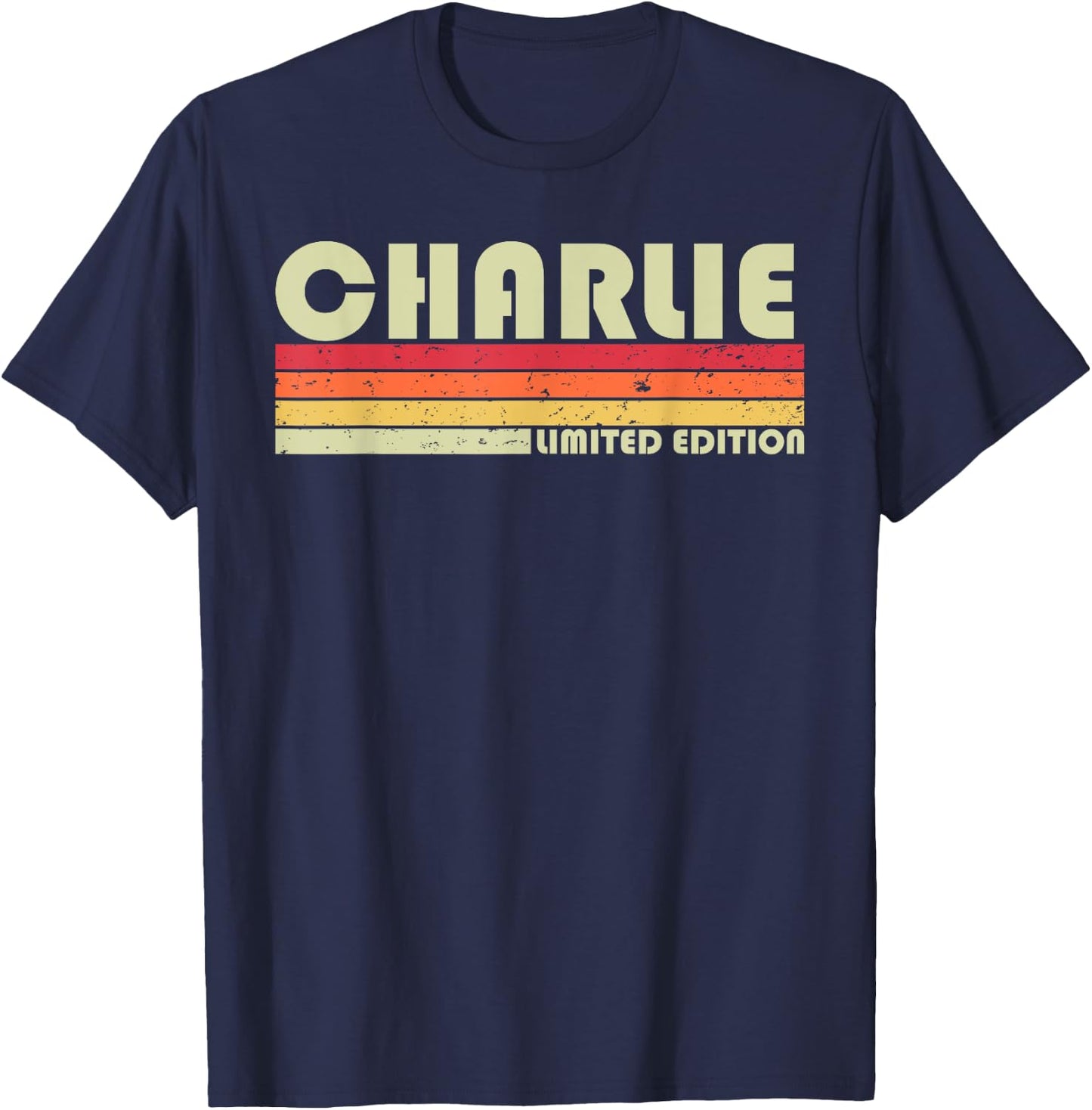 Charlie Gift Name Personalized Funny Retro Vintage Birthday T-Shirt - T-Shirt | Navy