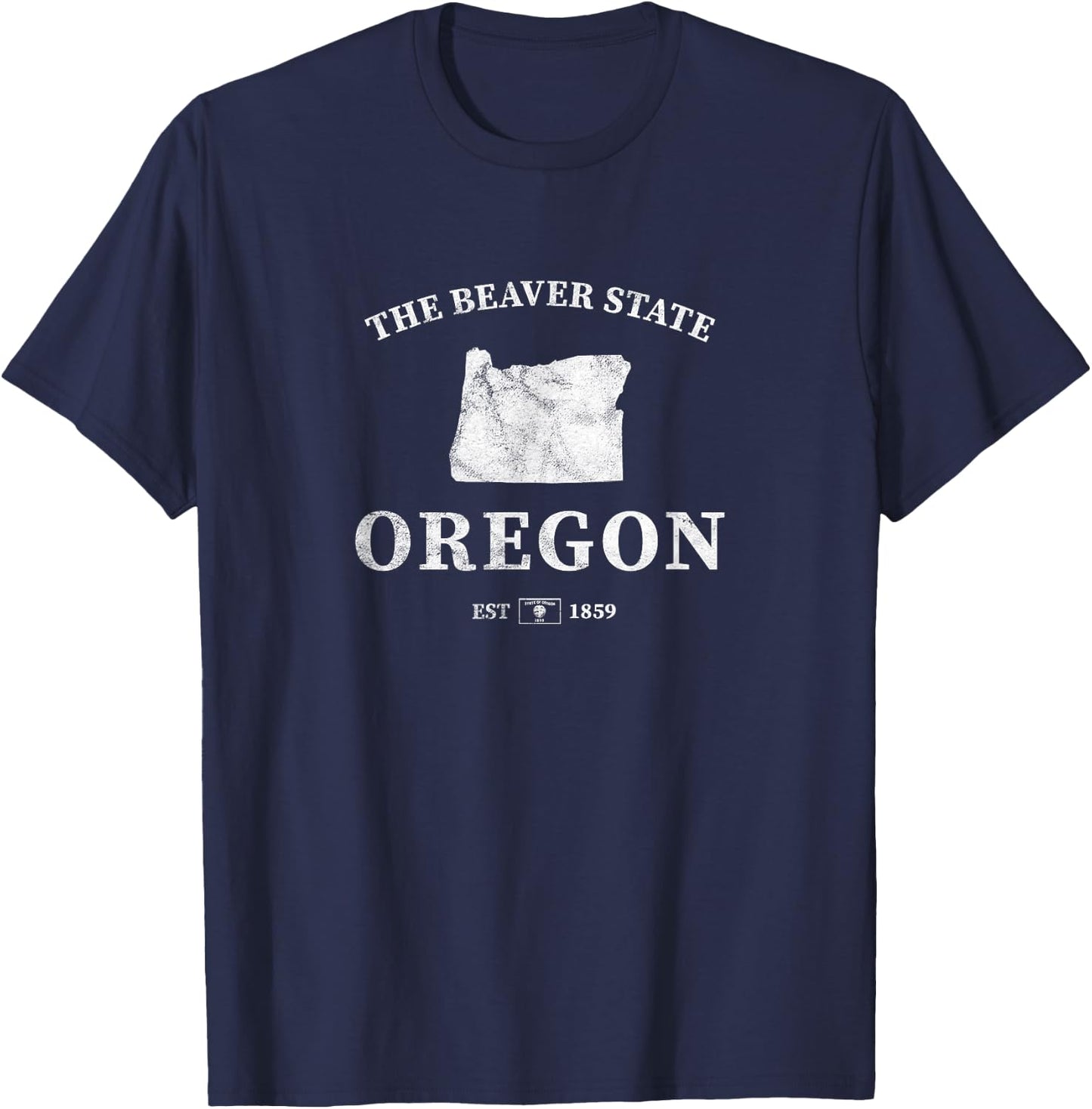 Oregon The Beaver State T-Shirt - T-Shirt | Navy