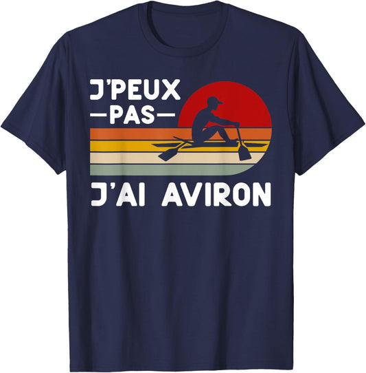 Je Peux Pas J'ai Rowing Humour Rowing Coach , Black, S T-Shirt - T-Shirt | Navy