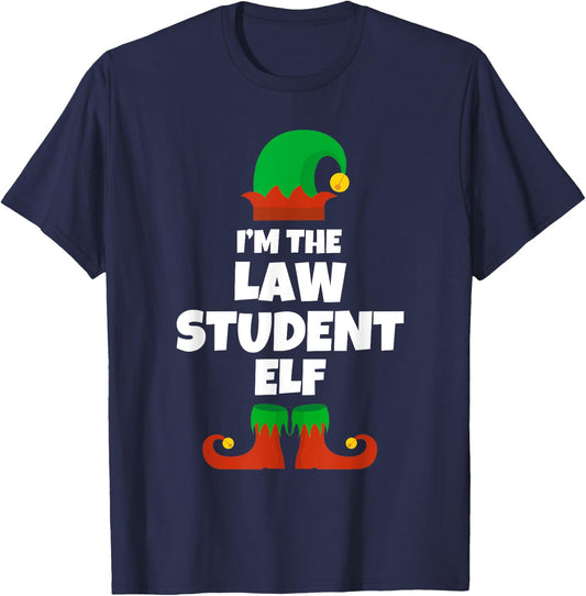 I'm The Law Student Elf Family Pajama Christmas Funny T-Shirt - T-Shirt | Navy
