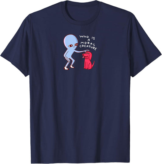 Threadless Nathan W. Pyle Moral Creature Graphic T-Shirt - T-Shirt | Navy