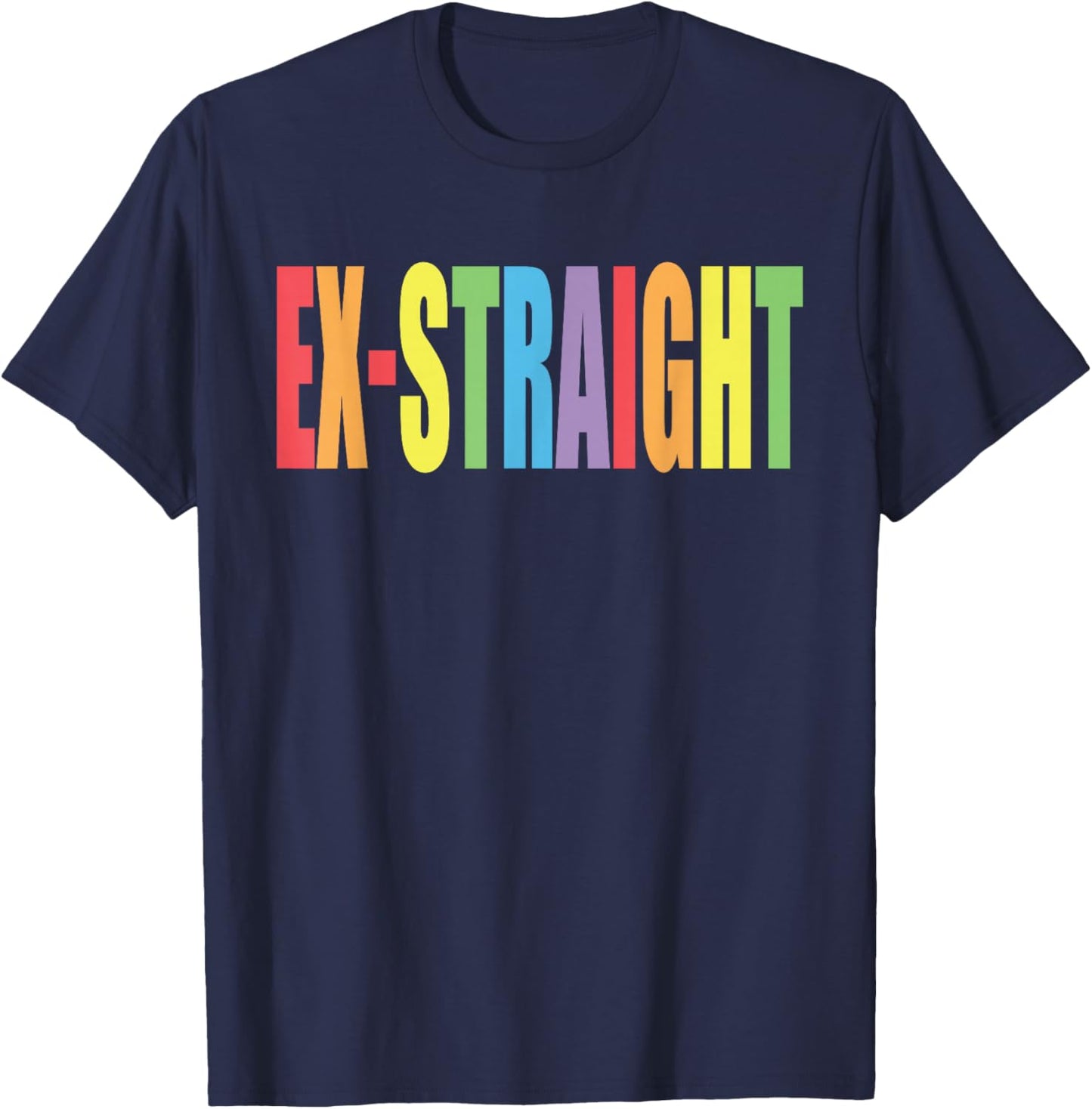 Ex-Straight Funny Design T-Shirt - T-Shirt | Navy