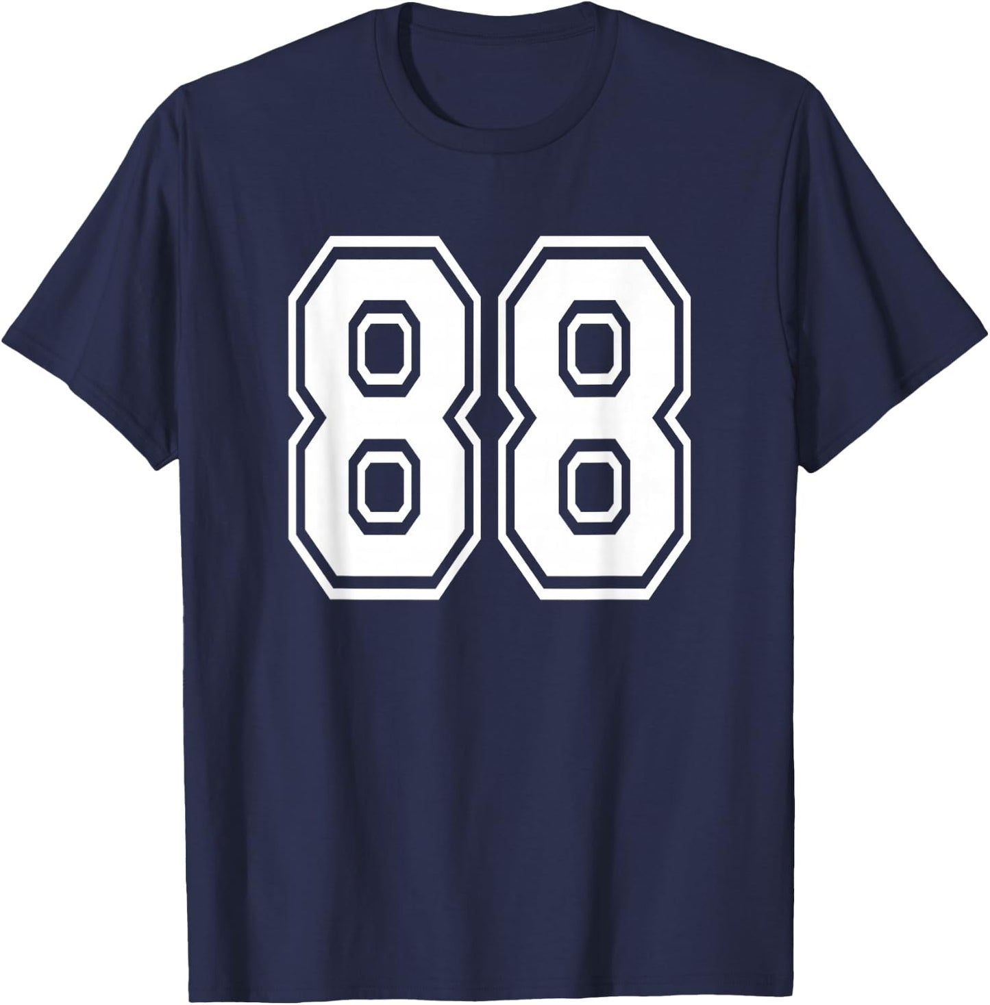 Number 88 Numbered Uniform Sports Jersey Team 88th Birthday T-Shirt - T-Shirt | Navy