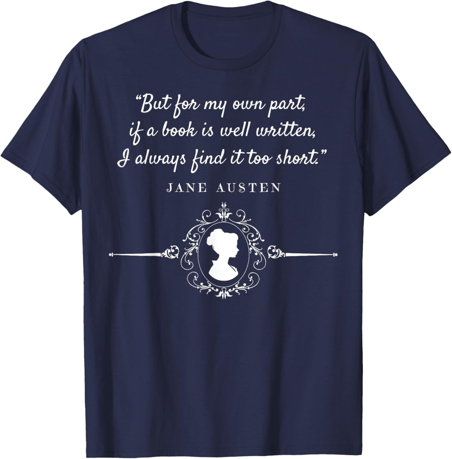 Expectations Literary - Book Club-J Jane Austen - Poet Writer - Mr. Darcy Romantic Quote T-Shirt - T-Shirt | Navy