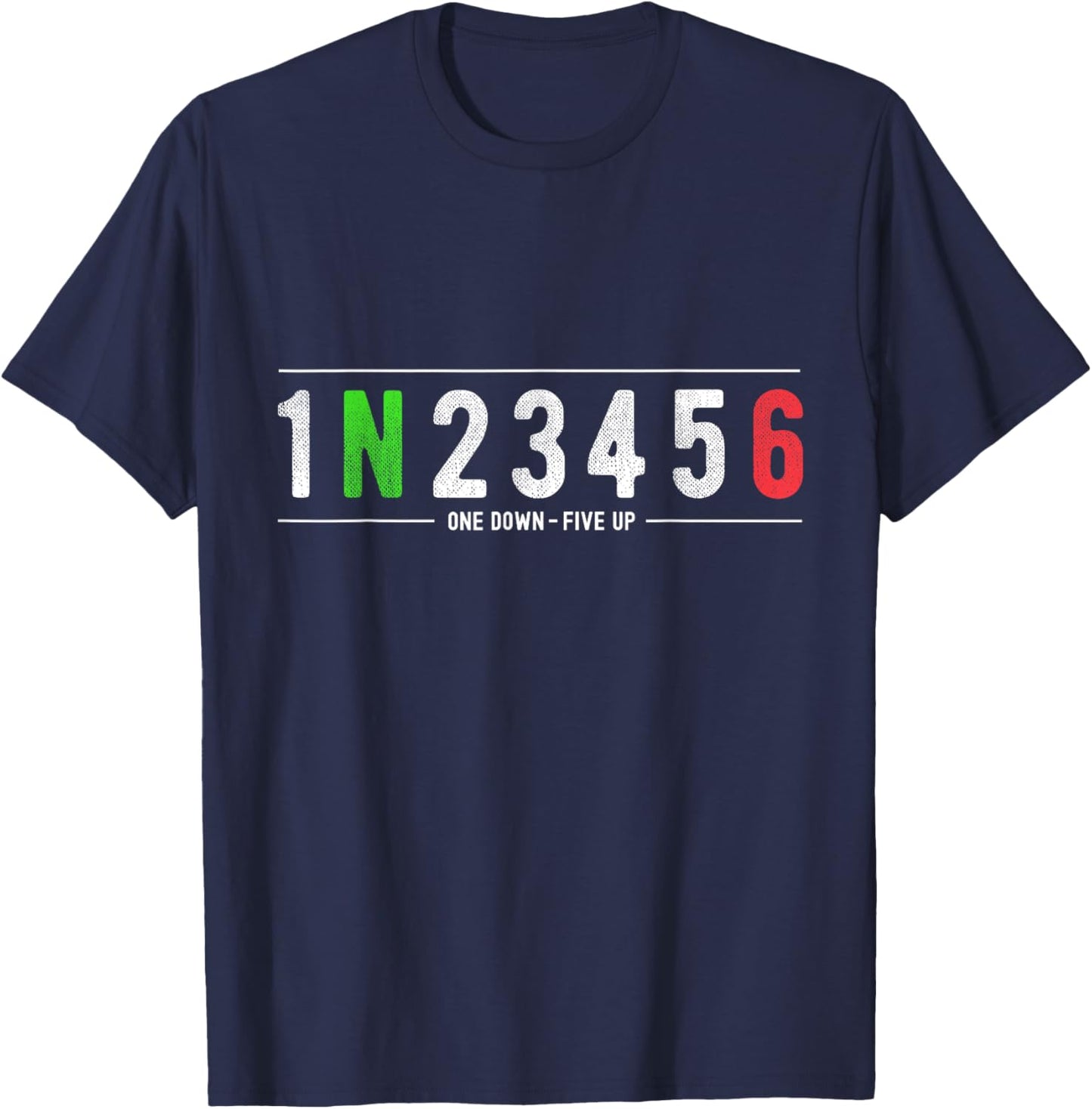 1N23456 Motorcycle Shift Biker Funny Motorcycle Biker T-Shirt - T-Shirt | Navy