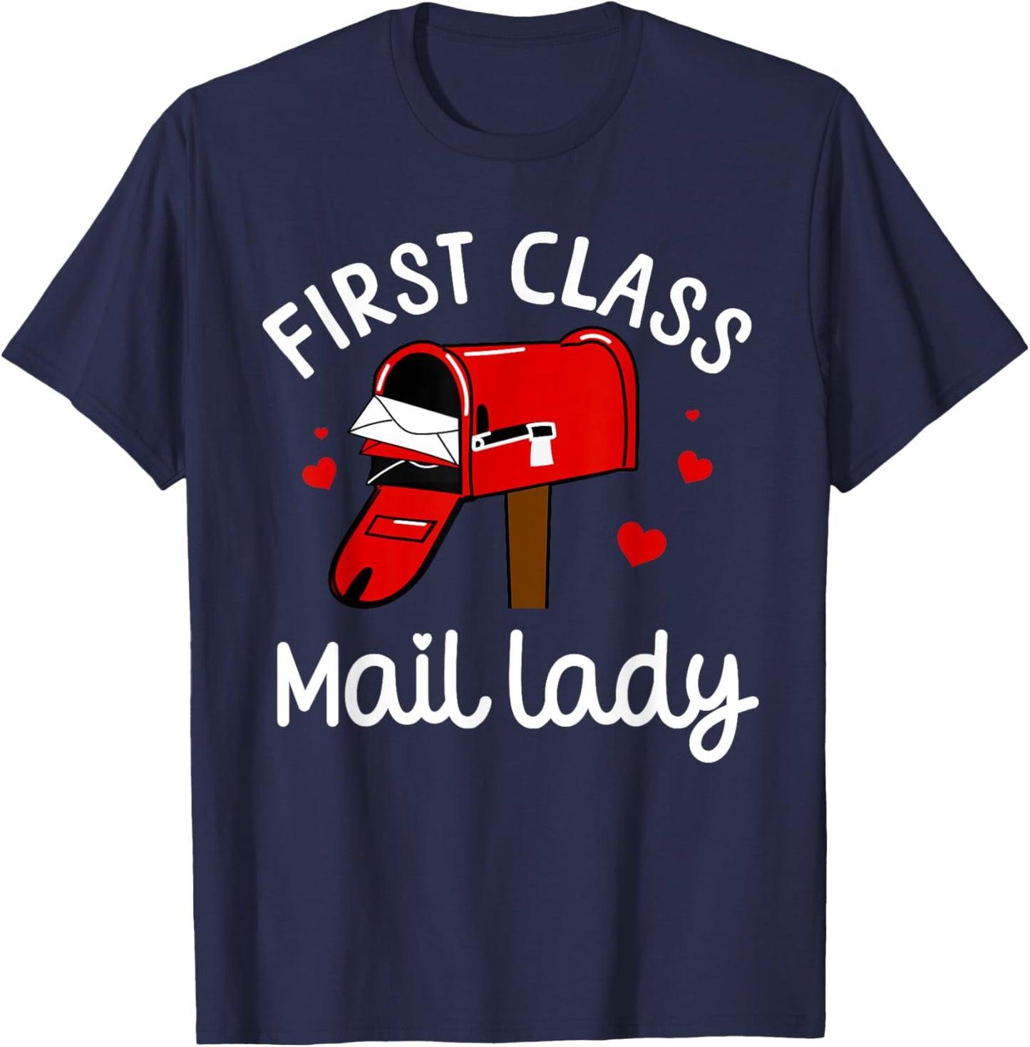 Mail Lady Design Female Mail Carrier Postal Worker T-Shirt - T-Shirt | Navy