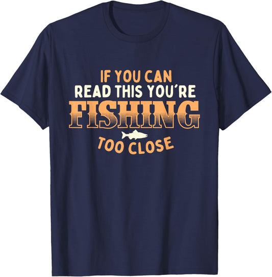 Funny Fishing Shirts - -Adults, -Kids Fishing Themed - Black, Small - Short Sleeve - Classic Fit - Imported T-Shirt - T-Shirt | Navy