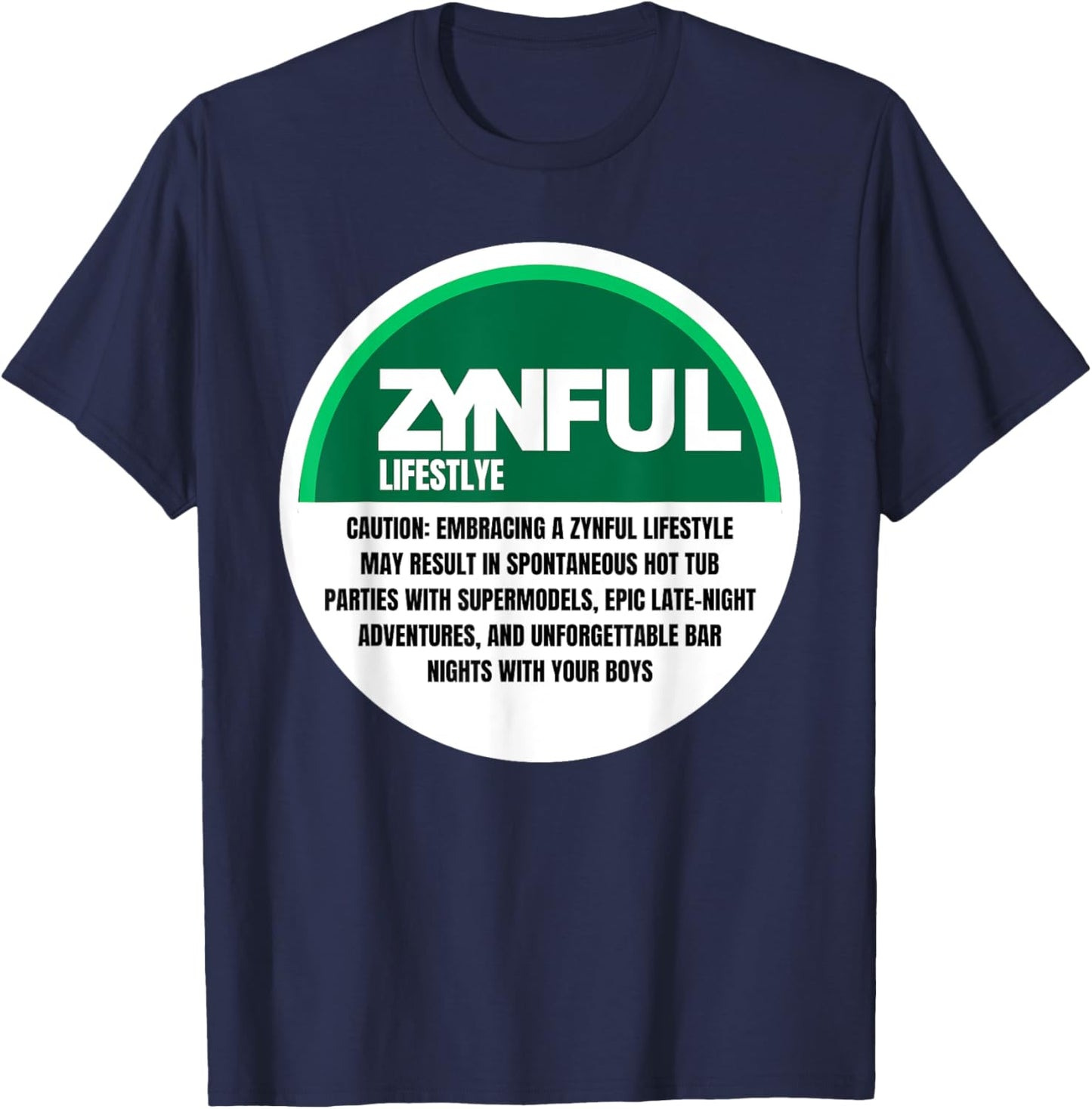 Funny Flavored Nicotine Pouch Sinful Lifestyle Lip Pillow T-Shirt - T-Shirt | Navy