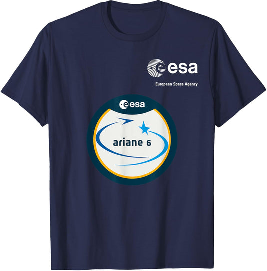 ESA European Space Agency Mission Ariane 6 Patch T-Shirt - T-Shirt | Navy