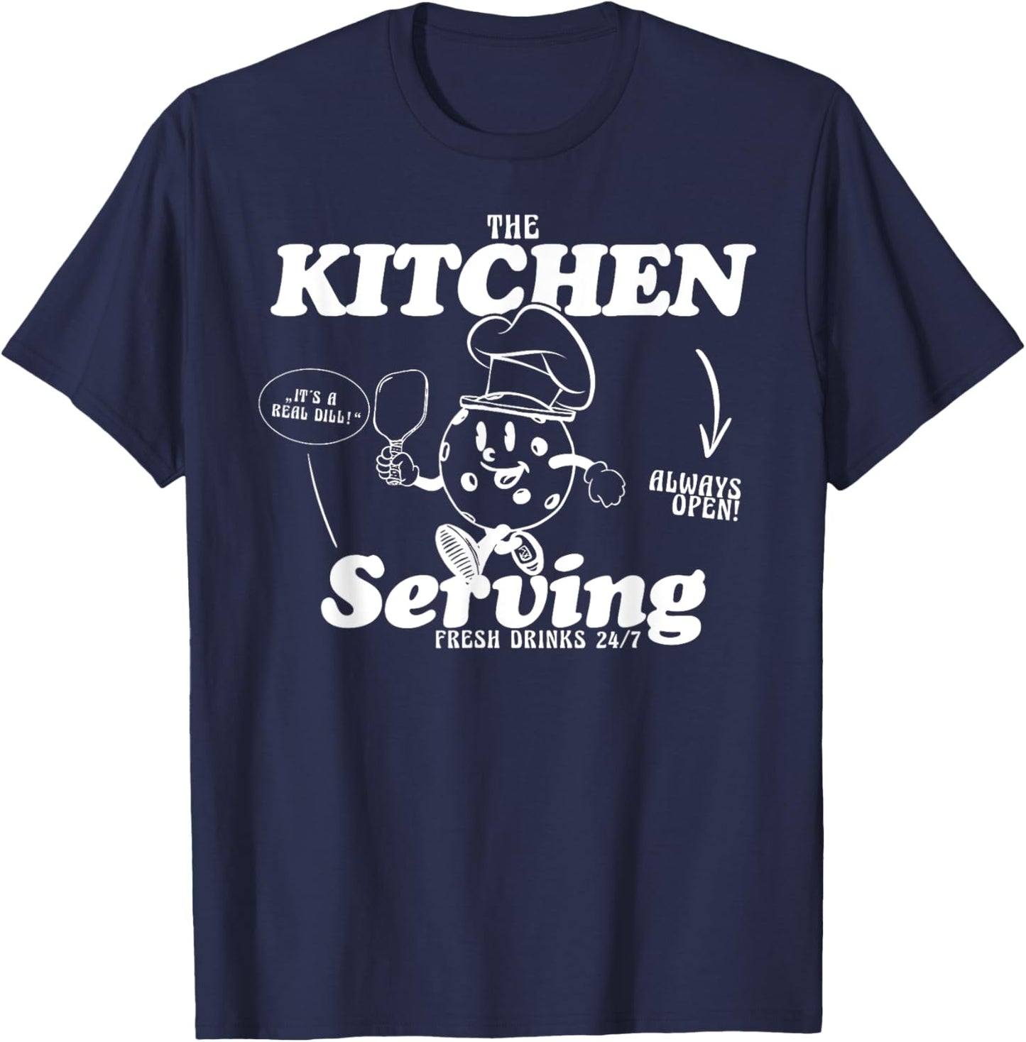 The kitchen Pickleball Gift Pickle Ball Player groovy T-Shirt - T-Shirt | Navy