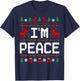 Couples Ugly Christmas Sweaters I Come In Peace I'm Peace T-Shirt - T-Shirt | Navy