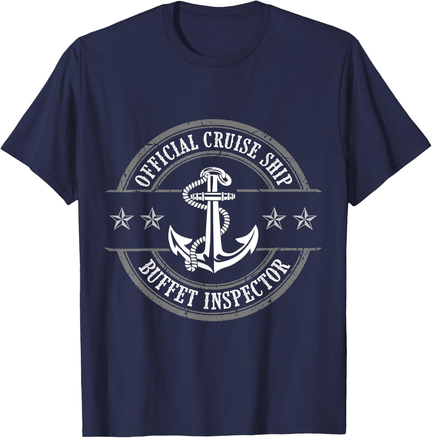 Funny Official Cruise Ship Buffet Inspector Men and Women T-Shirt - T-Shirt | Navy