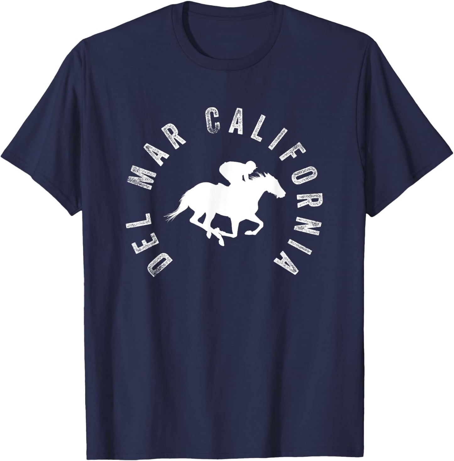 Del Mar California Del Mar California Horse Racing Black -Adults Small Classic Fit Short Sleeve Horse Racing Enthusiasts, Men, Women T-Shirt - T-Shirt | Navy