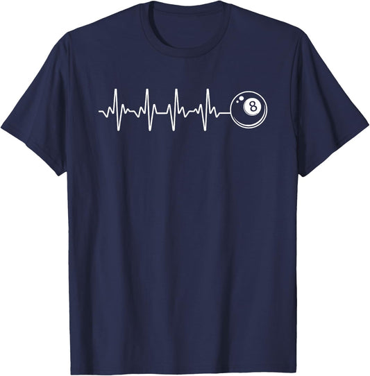 Pool Art Women Billiards Lover 8 Ball Pool Player T-Shirt - T-Shirt | Navy