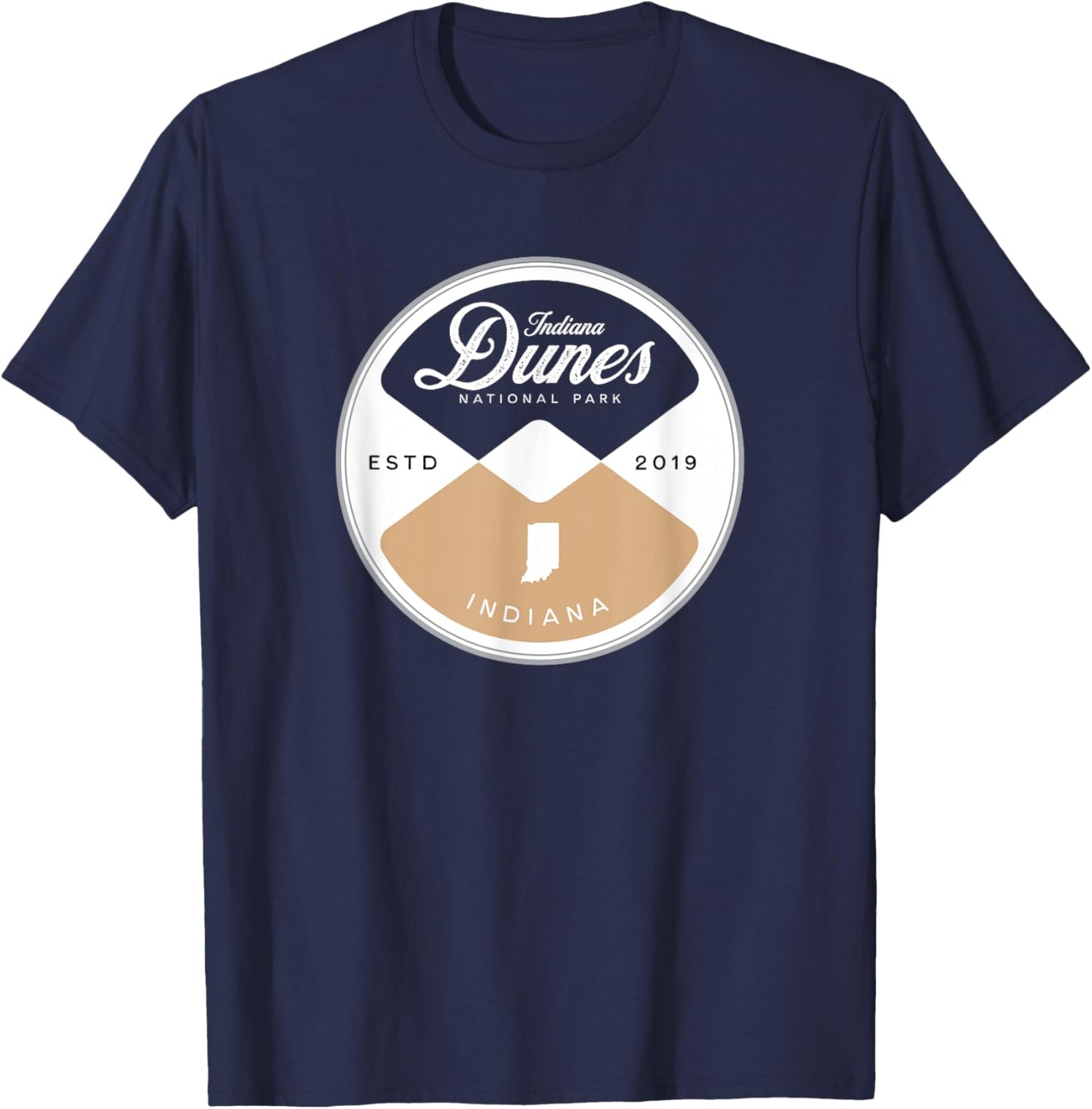 Indiana Dunes National Park Circle Graphic T-Shirt - T-Shirt | Navy