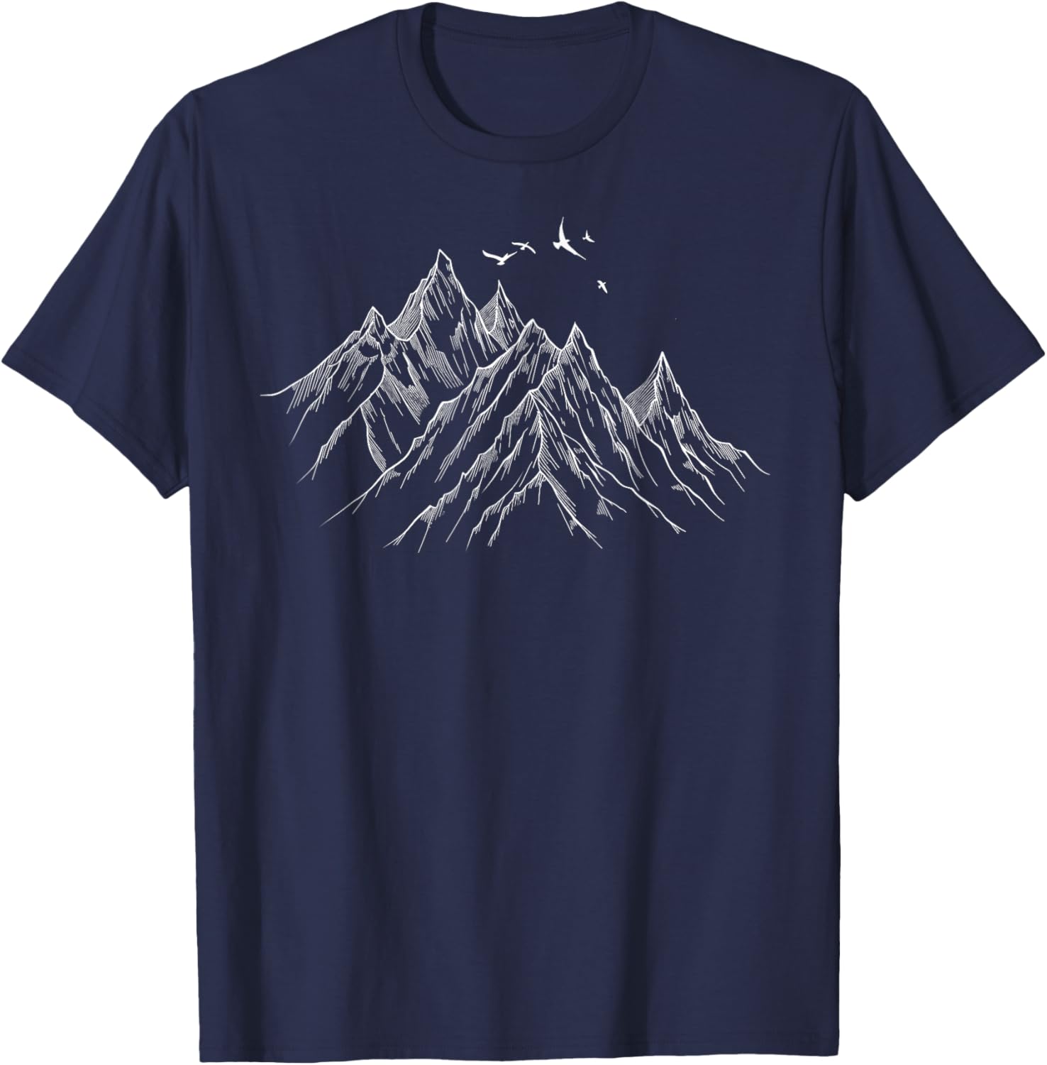 Strong Mountain Graphic Showcases Your Passion for , Black, S T-Shirt - T-Shirt | Navy