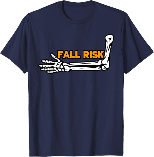 Fall Risk Funny Mountain Bike T-Shirt - T-Shirt | Navy