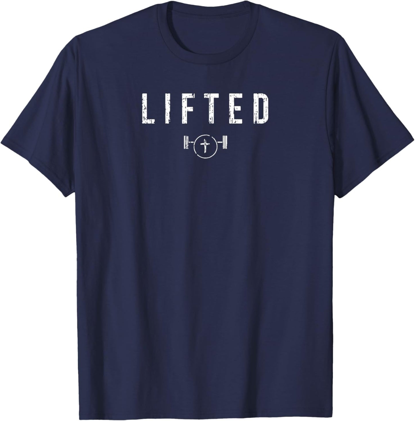 Lifted Fitness Gym Workout Jesus Christian Belief T-Shirt - T-Shirt | Navy