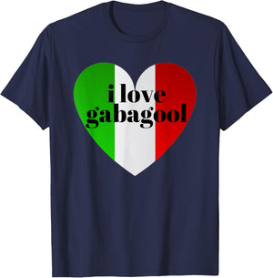 Funny I Love Gabagool Italian Flag Coldcut Humor Slang Men T-Shirt - T-Shirt | Navy