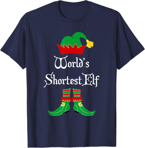 World's Shortest Elf Christmas Elf Shirt Gift T-Shirt - T-Shirt | Navy