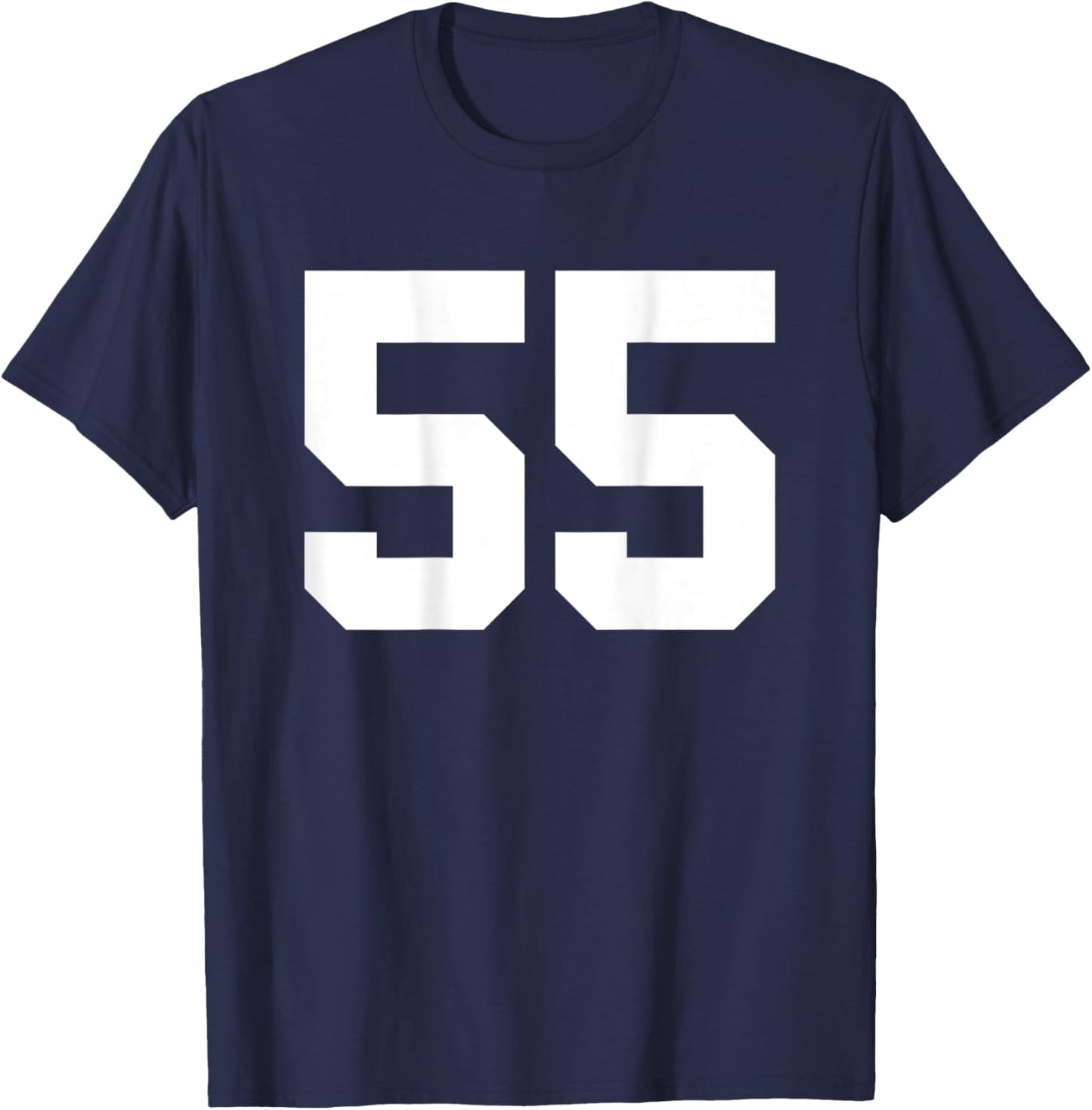 Number 55 (on Back) Sports Team Jersey Number T-Shirt - T-Shirt | Navy